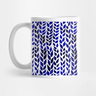 Simple Watercolor Leaves -  Navy & Royal Blue Mug